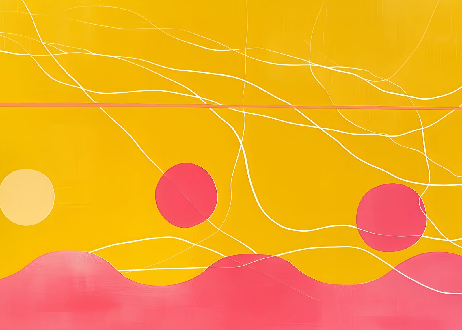 Plakat - Abstrakt Gul og Pink