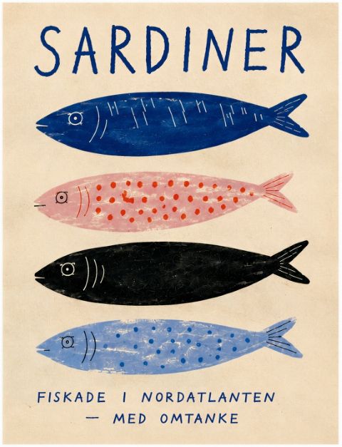 Plakat - Farverig Sardiner