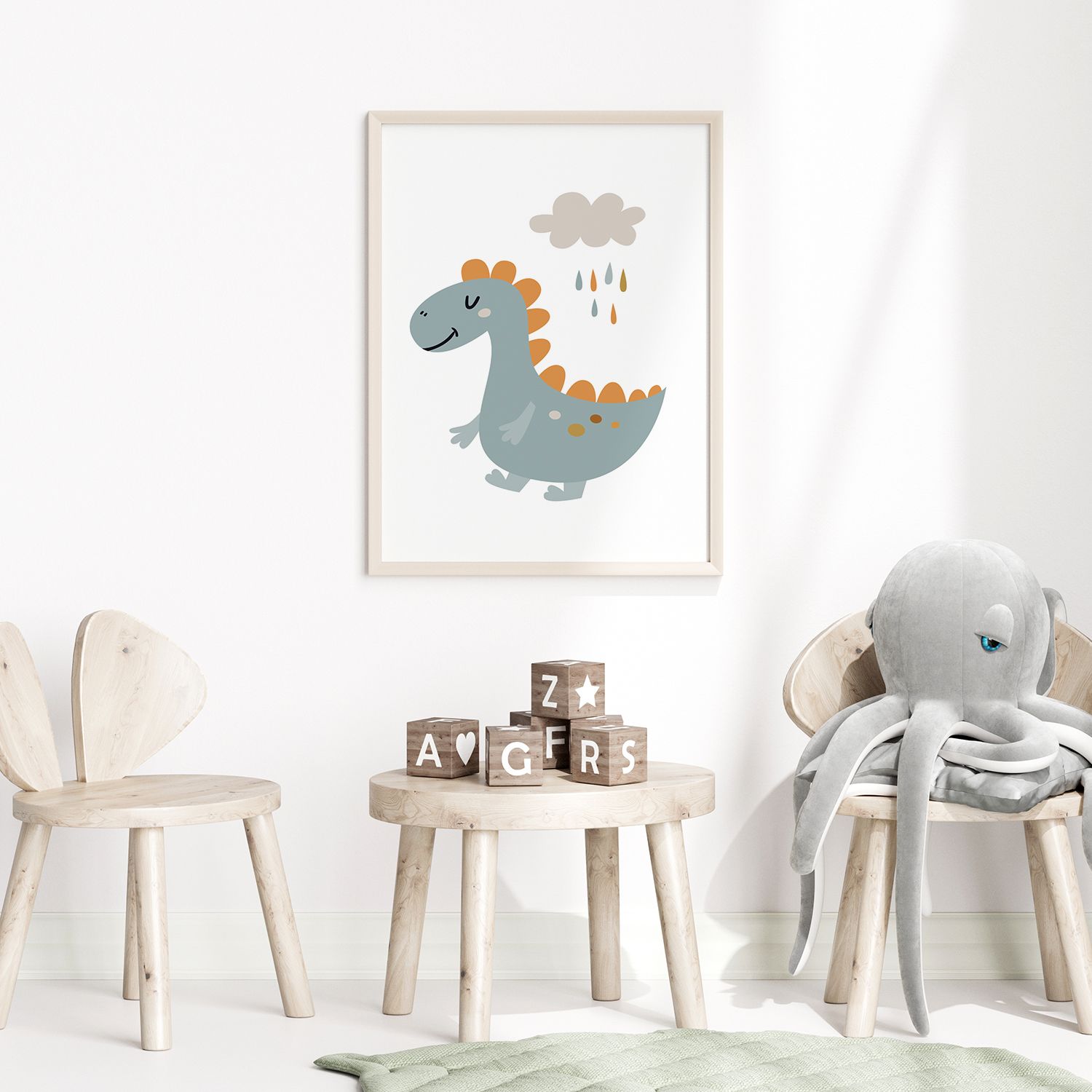 Poster - Dinosaur i regn