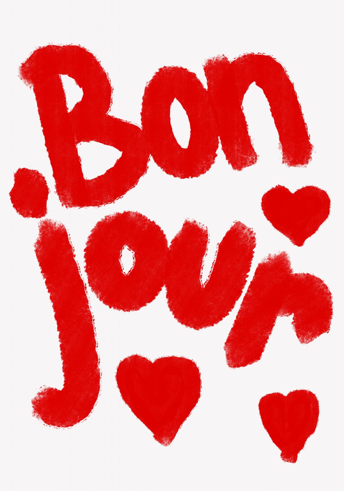 Plakat - Bon Jour Hjerter