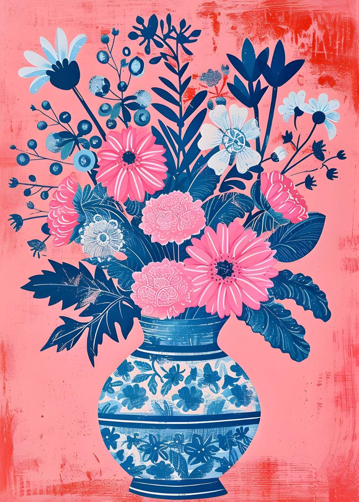 Plakat - Blomstrende Vase