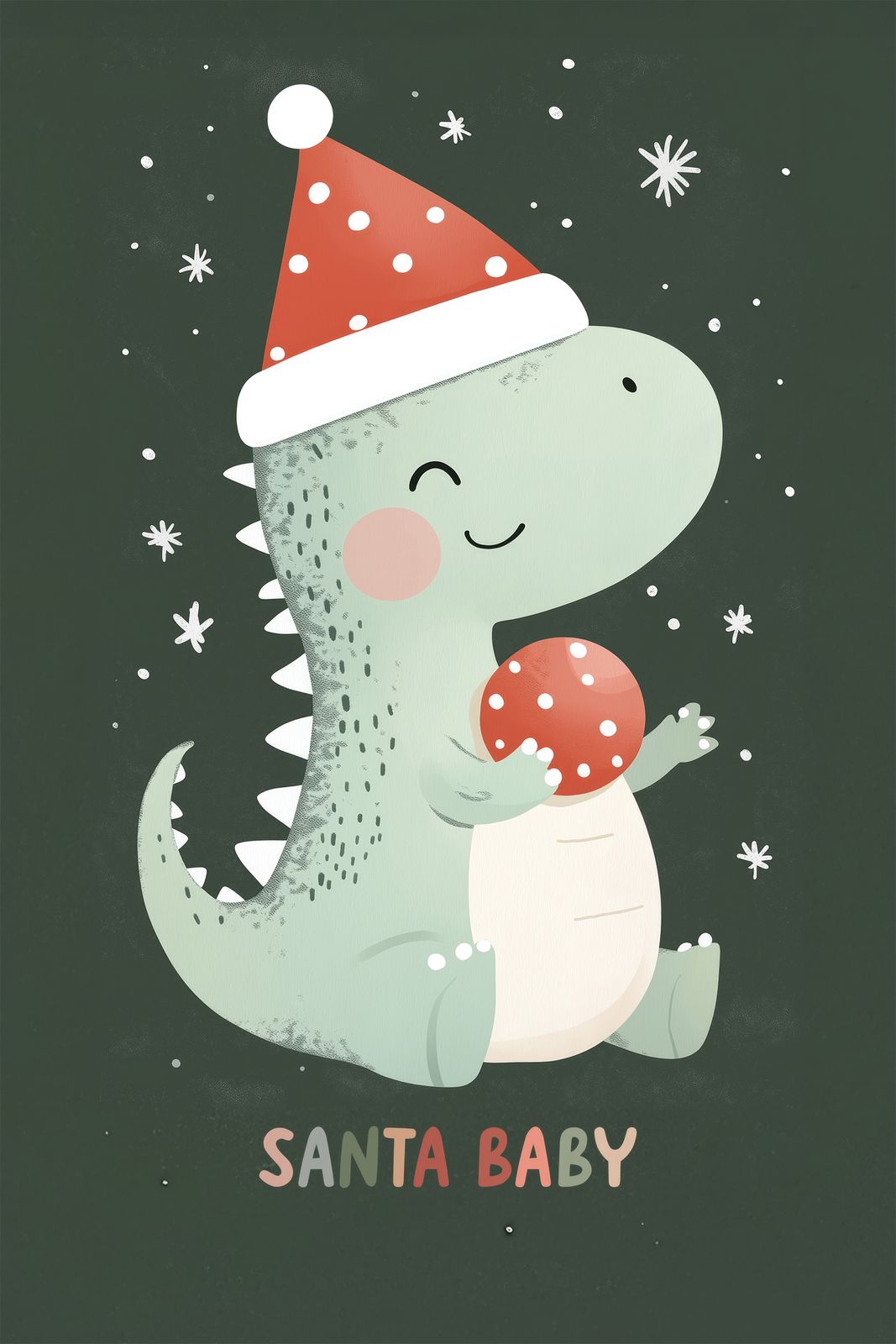 Plakat - Santa Baby Dinosaur