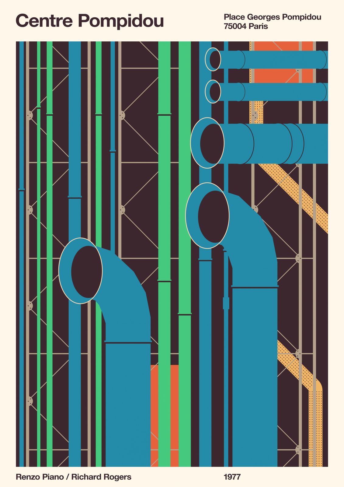 Plakat - Centre Pompidou Kunst