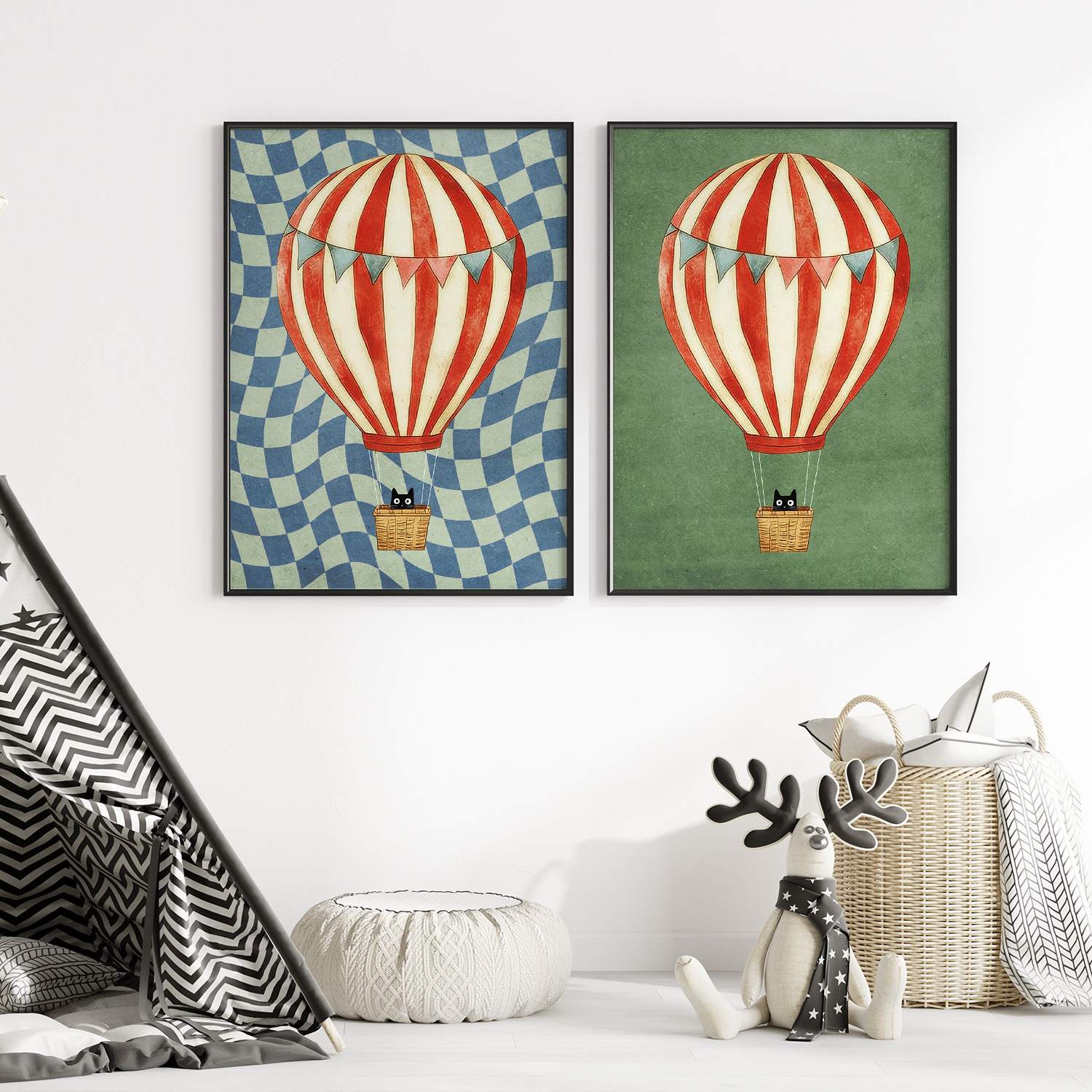 Plakat - Luftballonkat / Sæt af 2