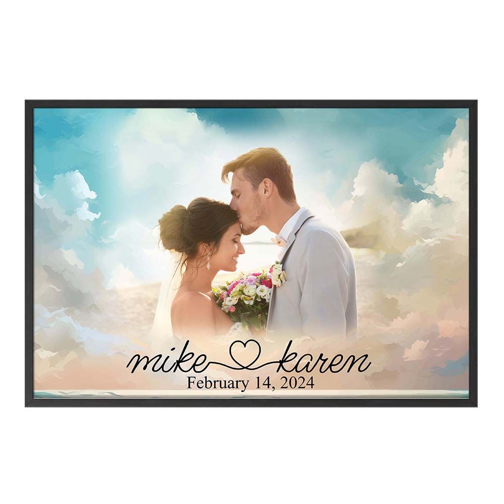 Personlig romantisk par plakat som sølvbryllupsgave fra Namly Design