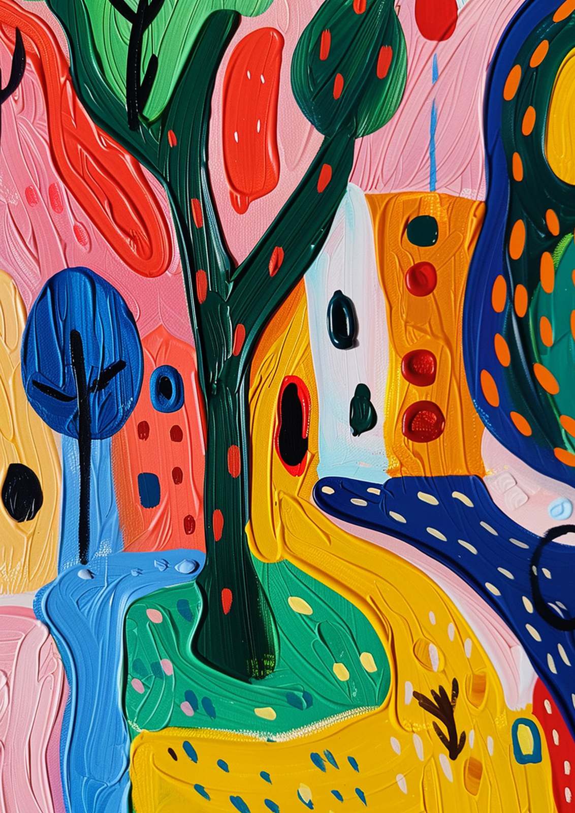 Plakat - Farverig Abstrakt Kunst