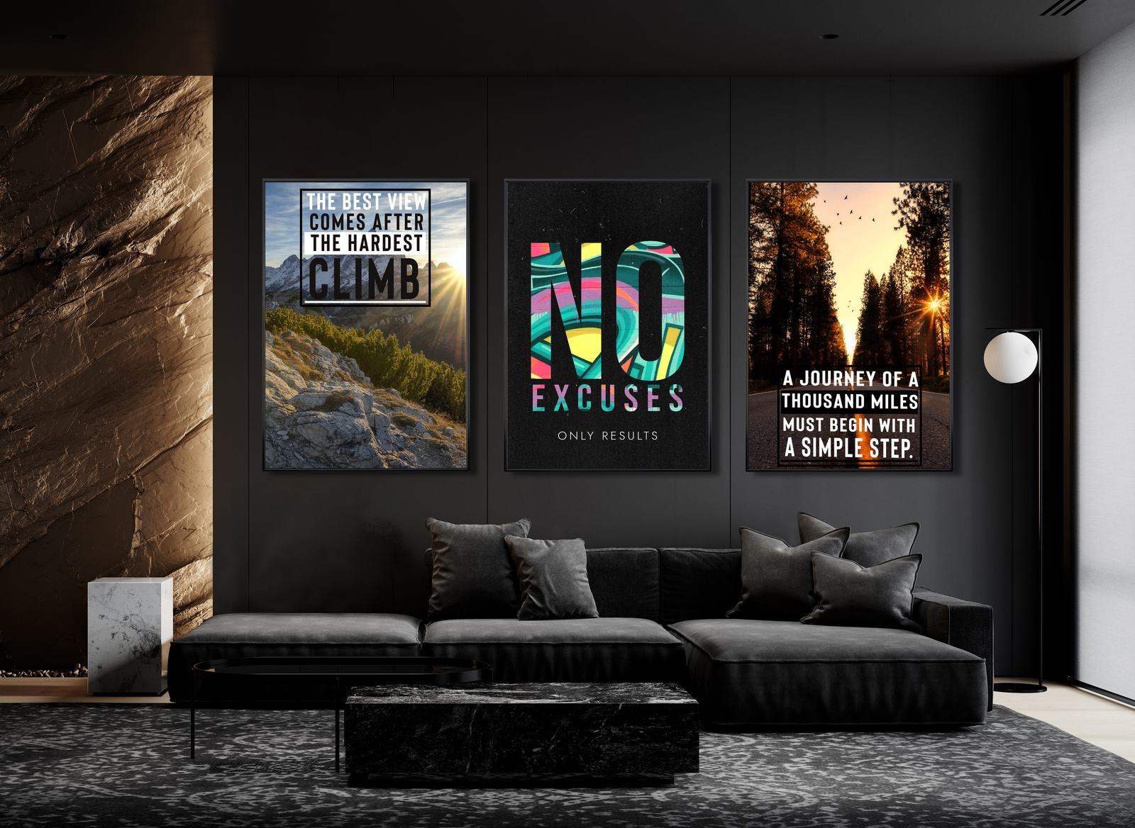 Plakat - Motiverende Citater / Sæt af 3