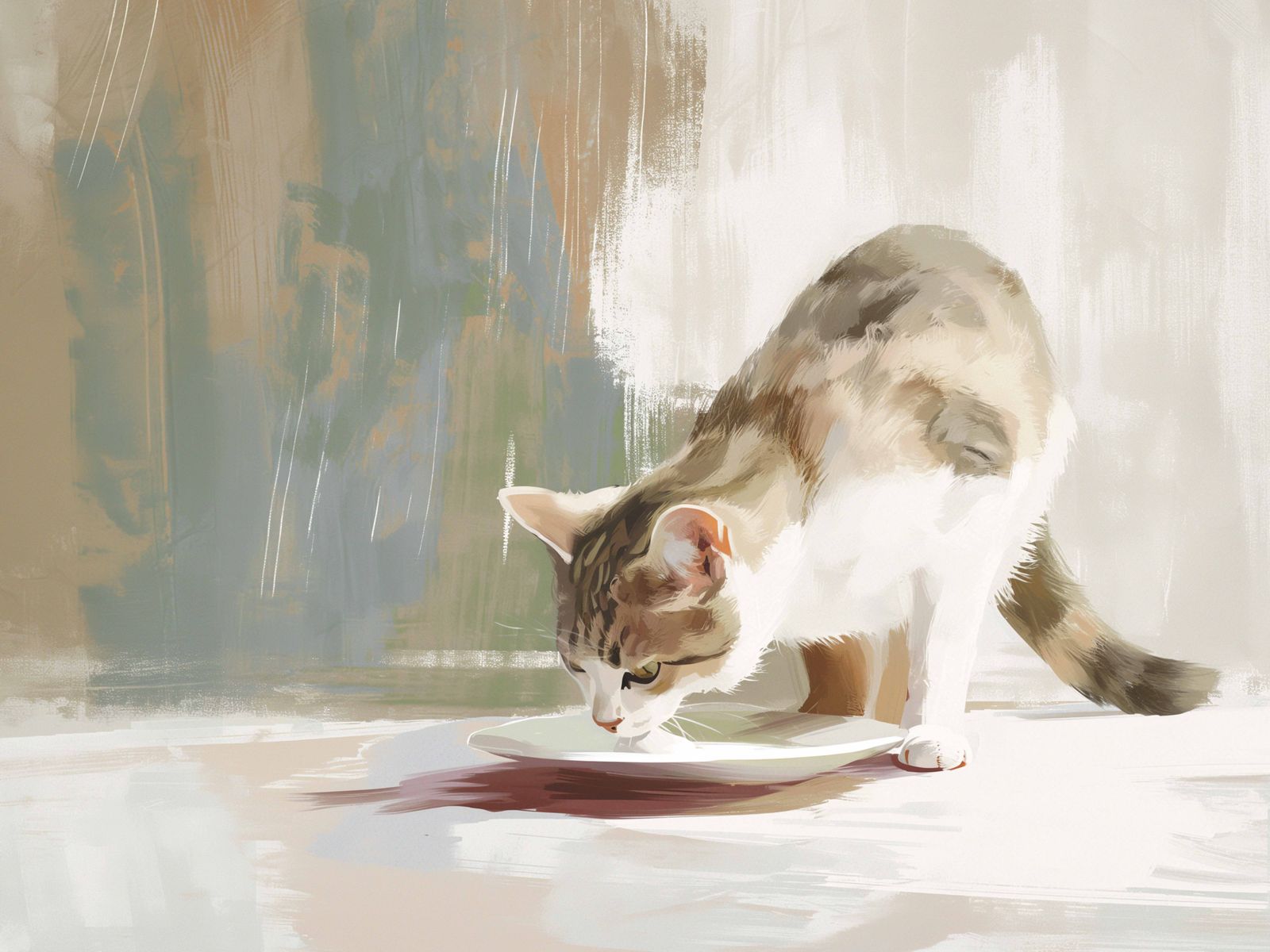 Plakat - Kat drikker vand