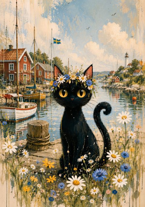 Plakat - Kat ved Havnen