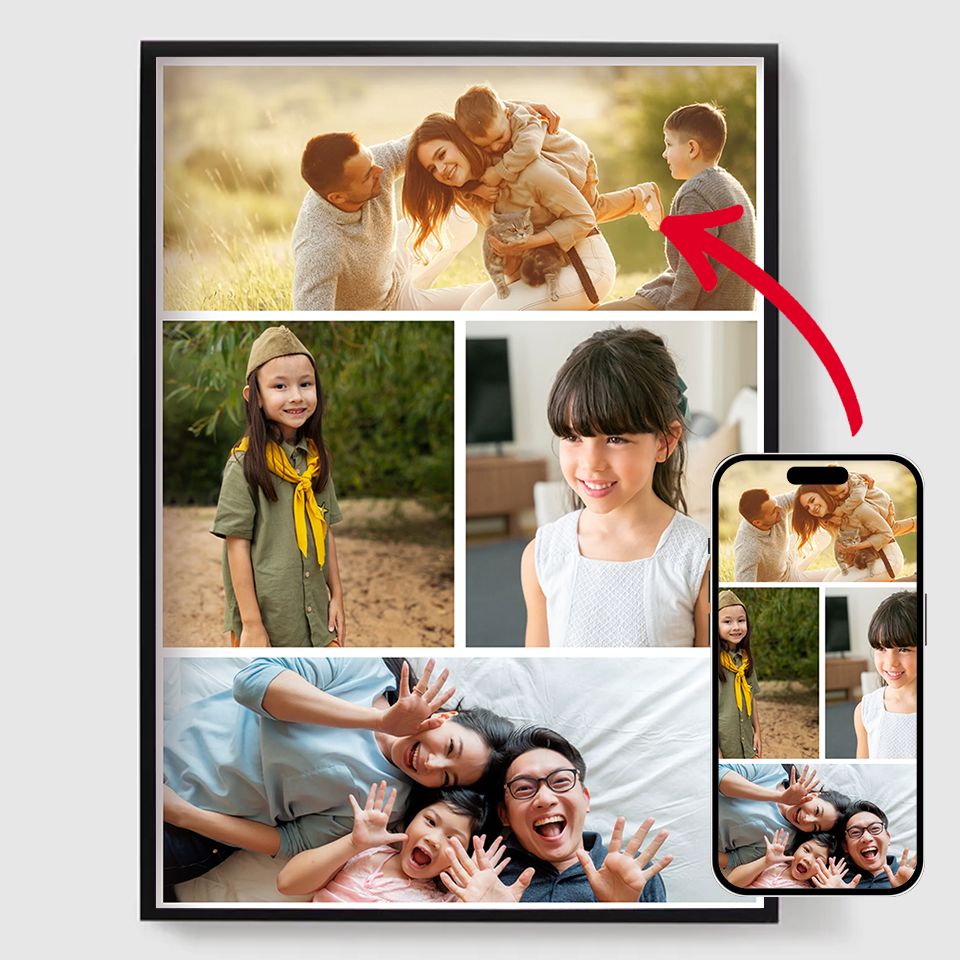 Personaliserede Plakater - Upload dine egne billeder - 4 Fotos Lodret