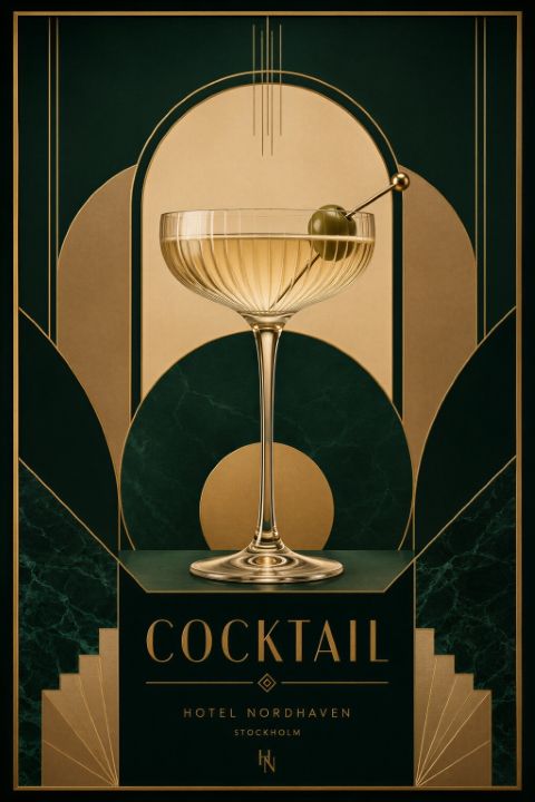 Plakat - Art Deco Cocktail