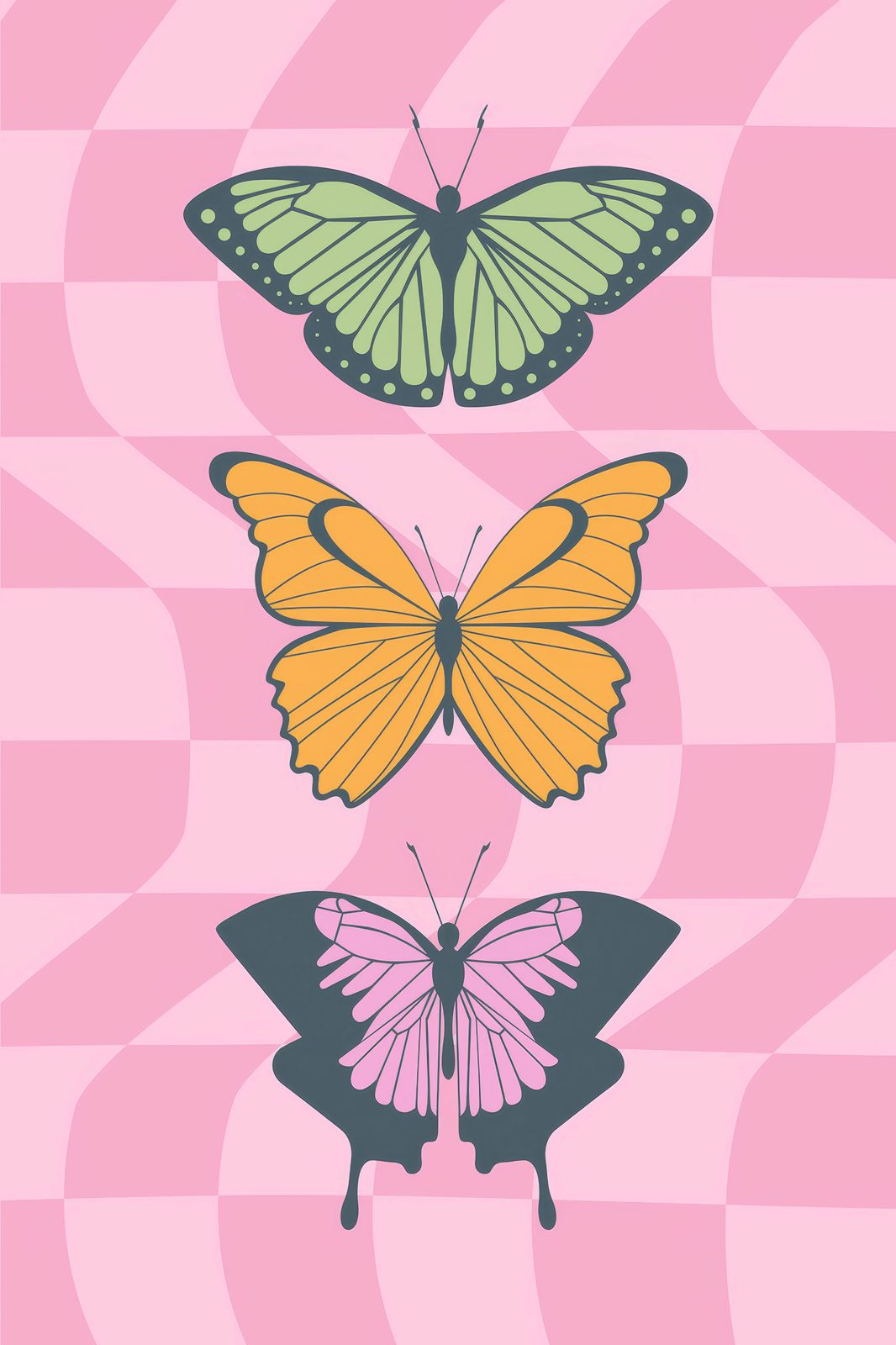 Plakat - Sommerfugl Trio