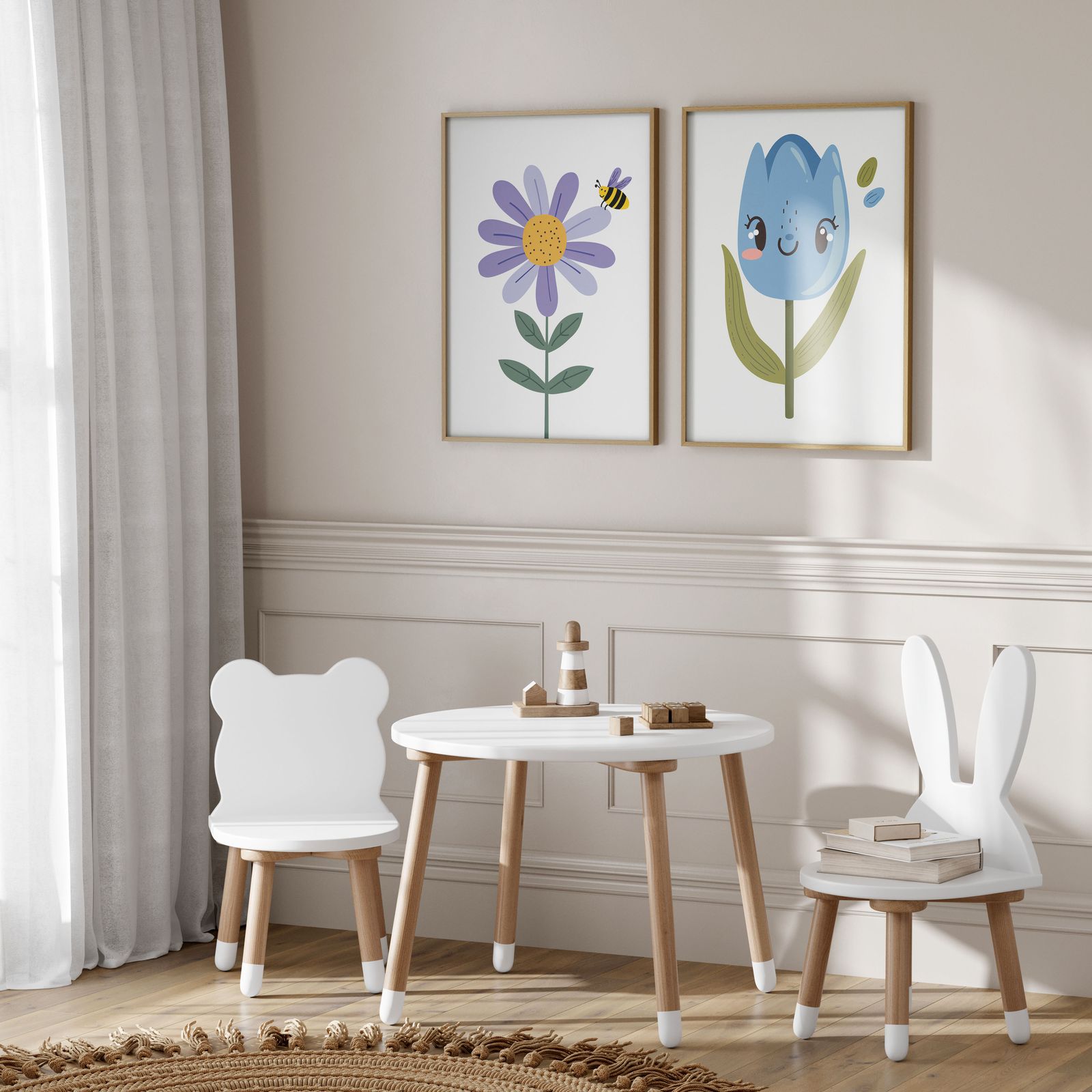 Plakat - Smilende Blomster / Sæt med 2