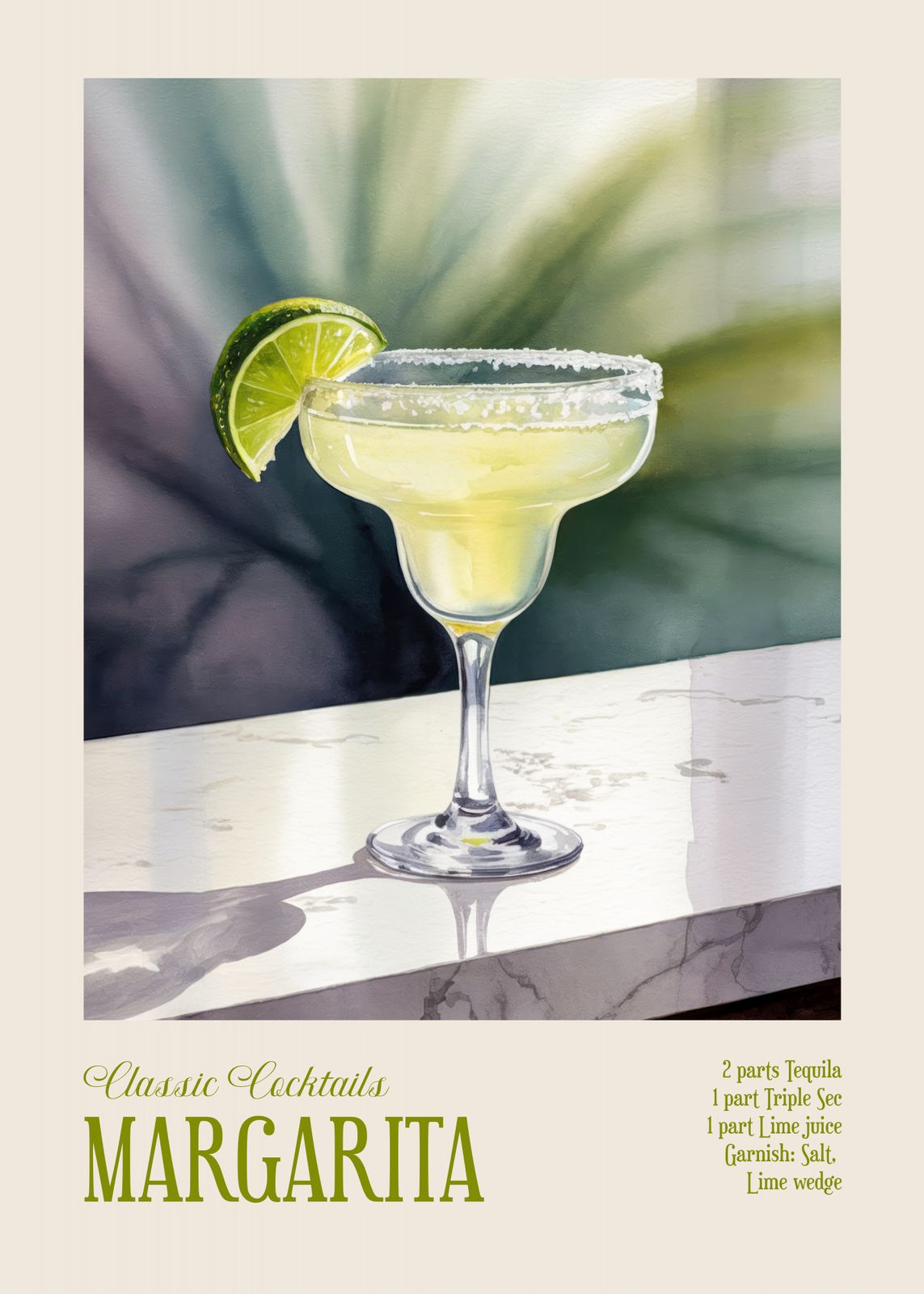 Plakat - Klassisk Cocktail Margarita