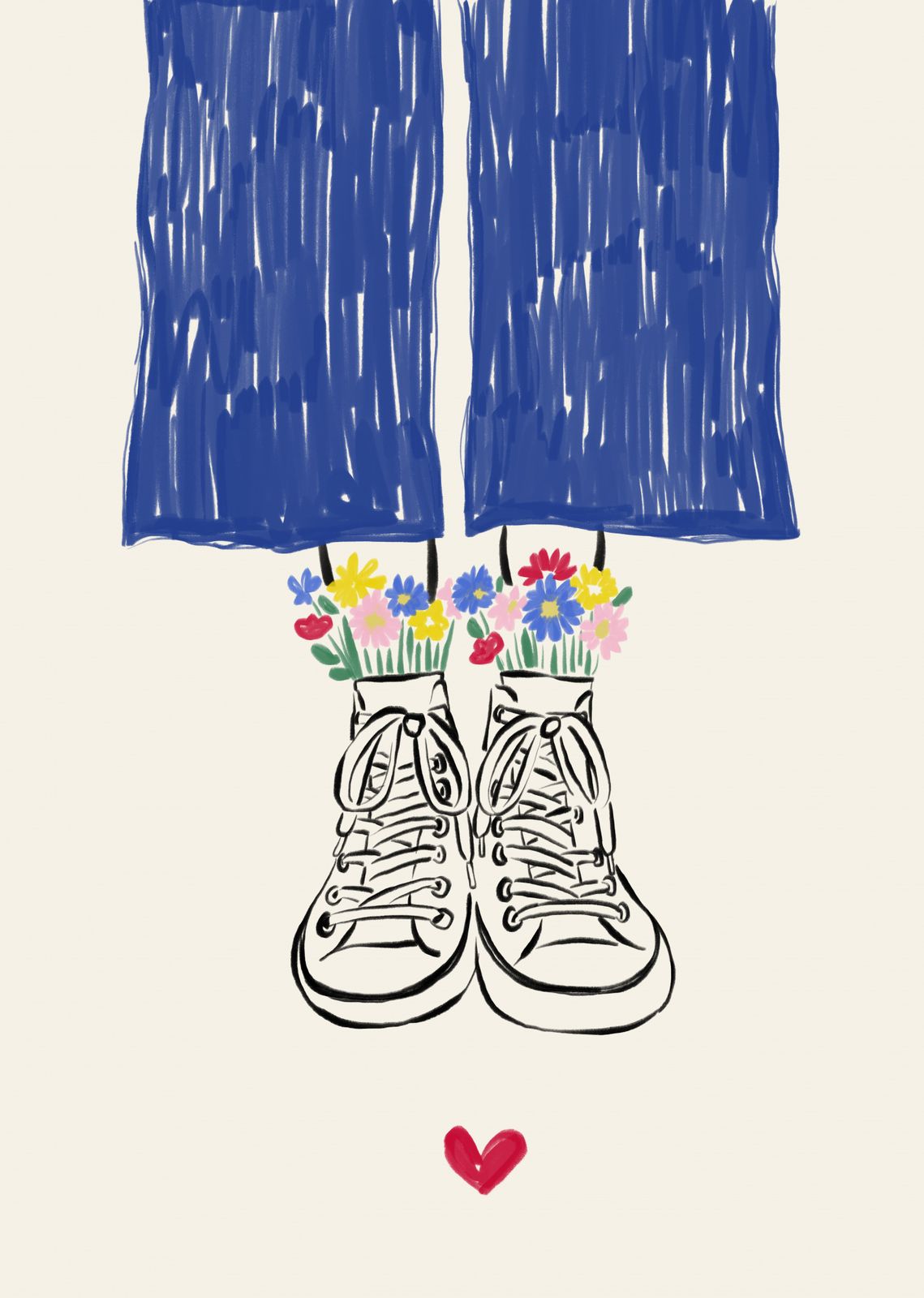 Poster - Sneakers med Blomster