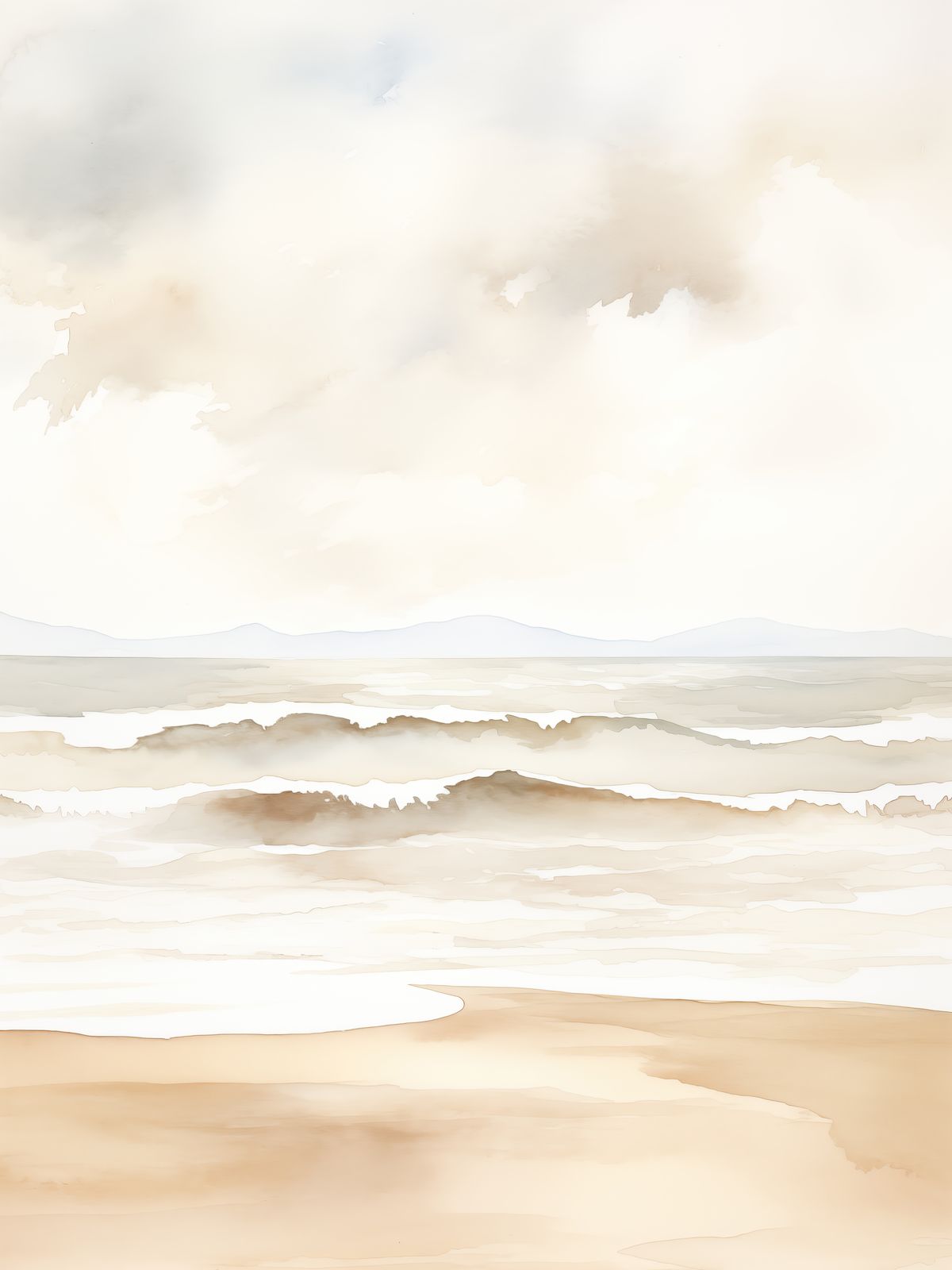 Plakat - Fredelig Strandscene