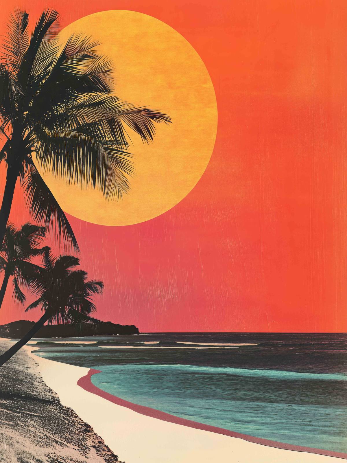 Plakat - Tropisk Solnedgang Strand