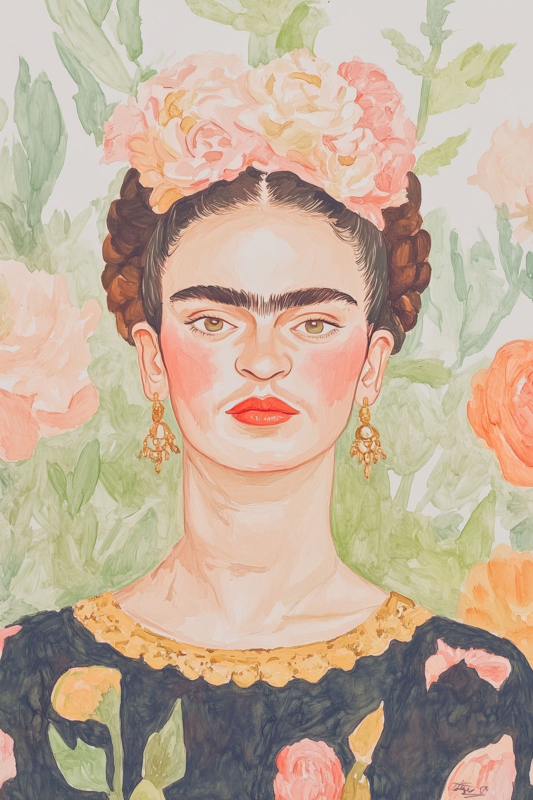 Plakat - Frida Kahlo Vandfarveportræt