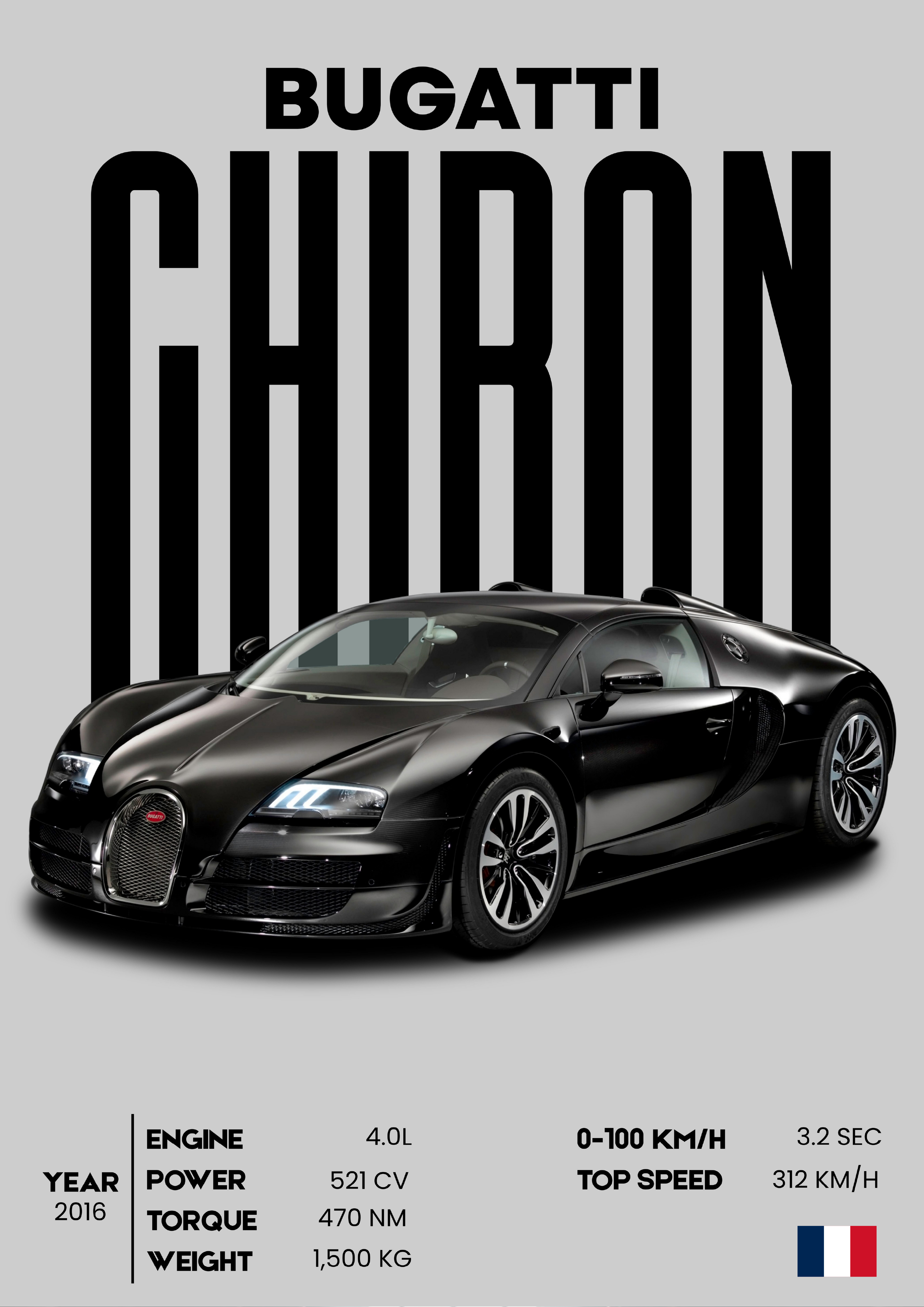 Plakat - Bugatti Chiron 2016