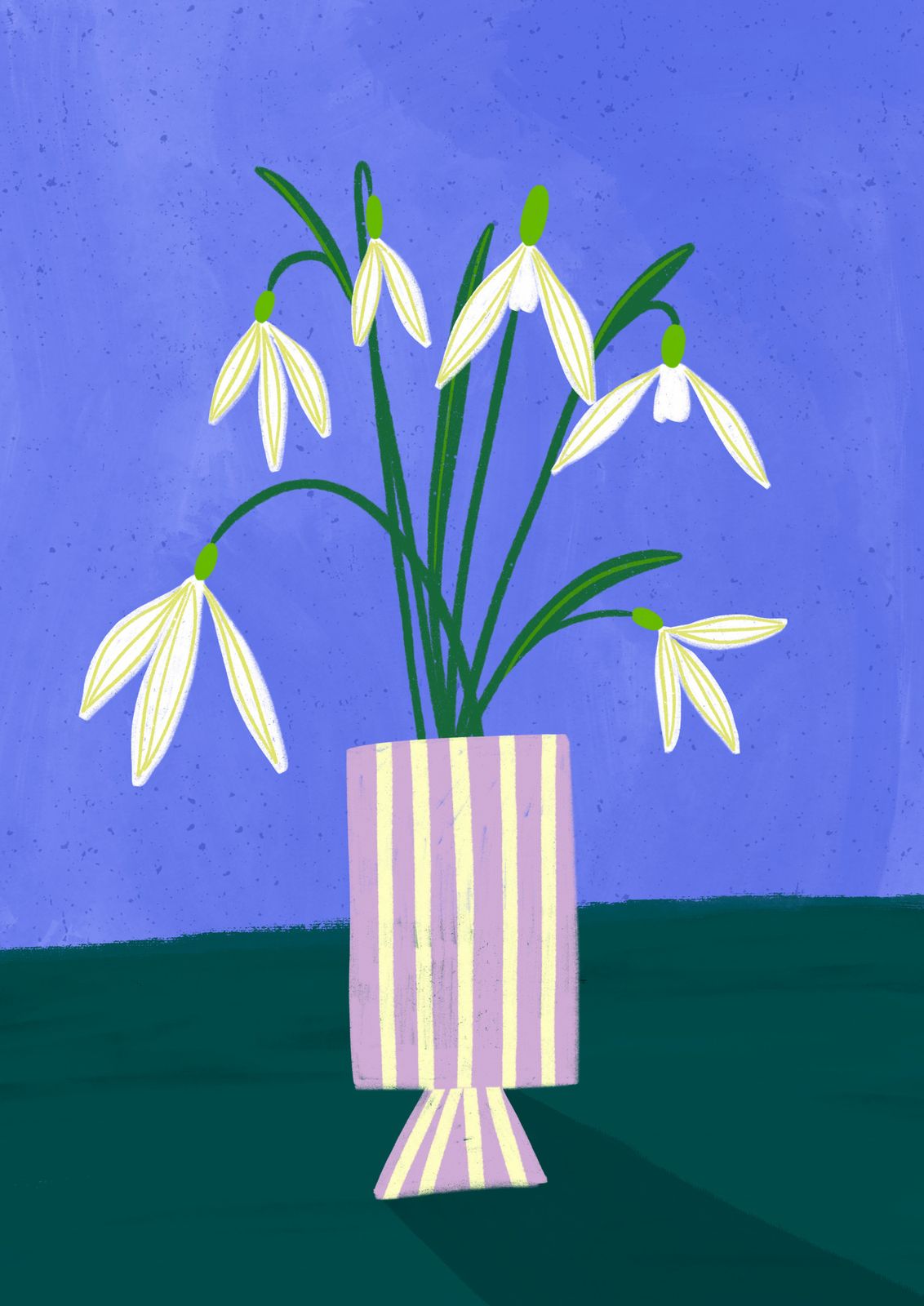 Plakat - Blomster Vase Illustration