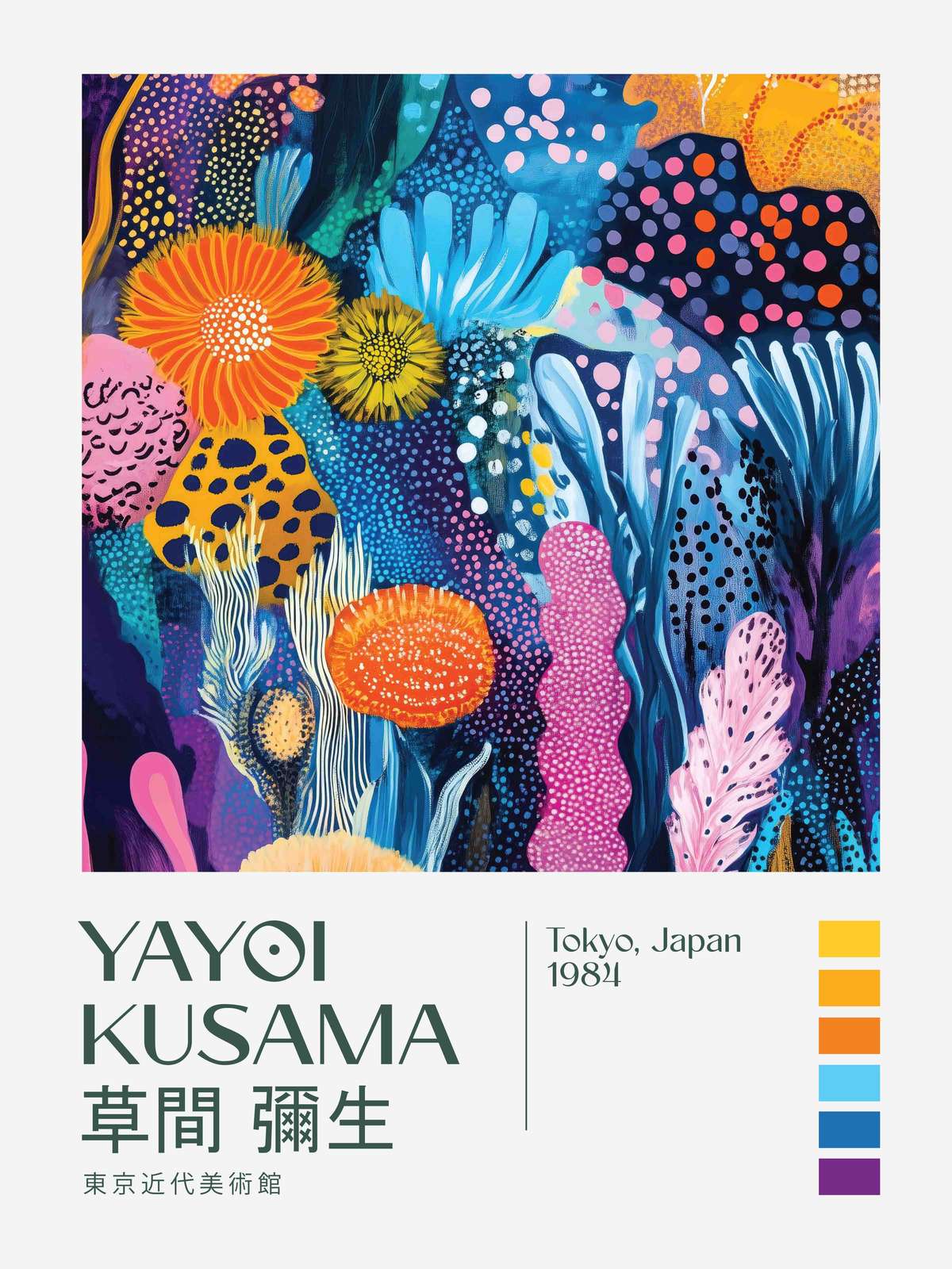 Plakat - Yayoi Kusama Blomstkunst