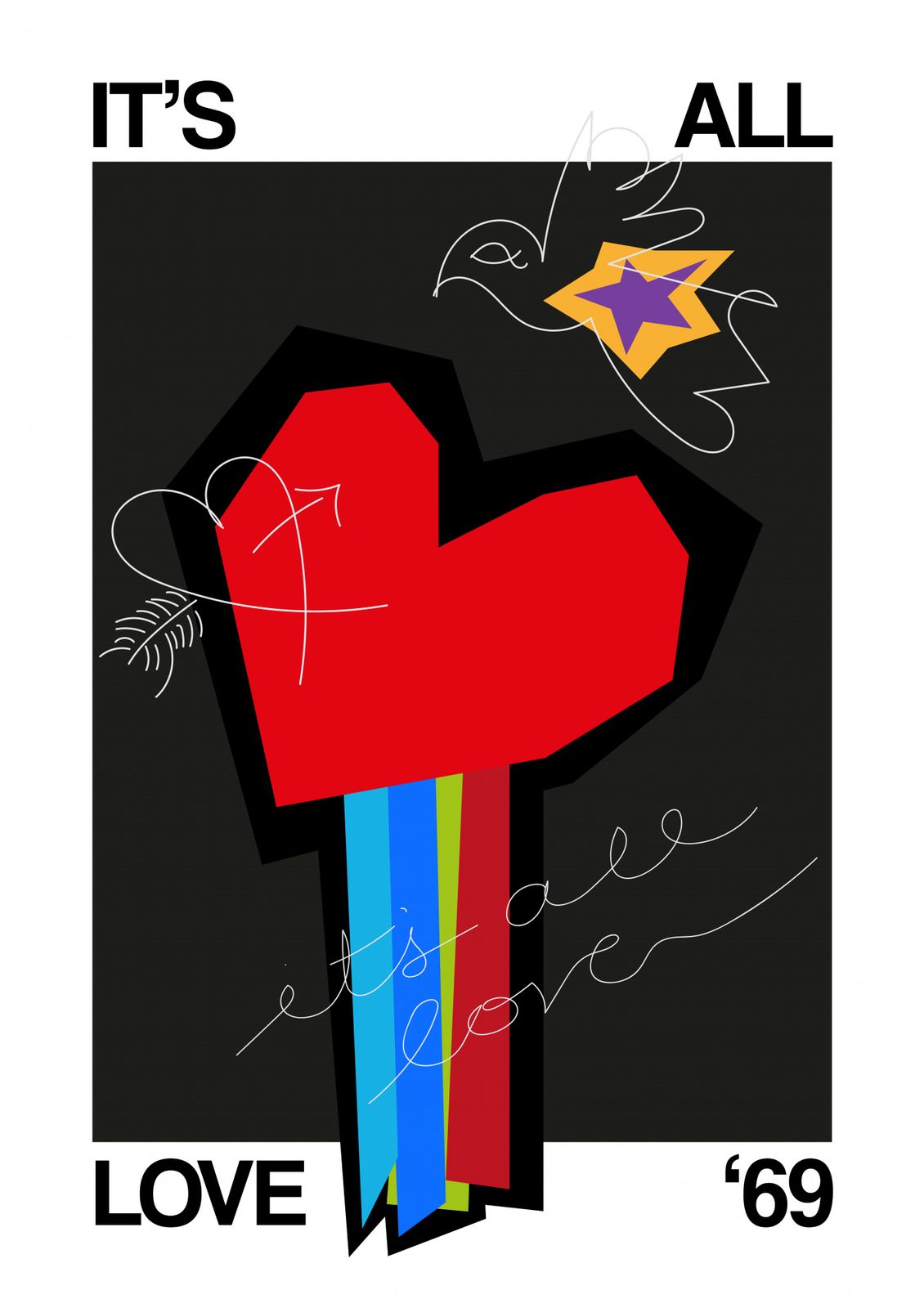 Plakat - Hjertekunst Kærlighed 69