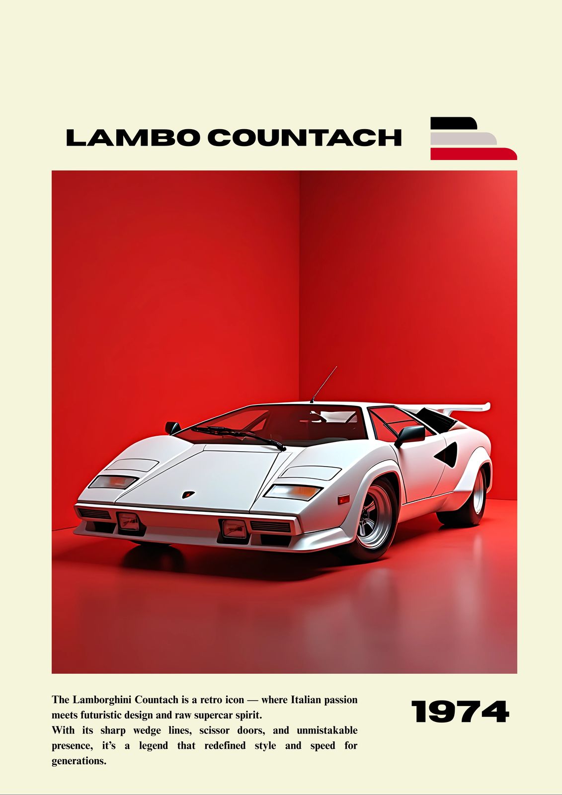 Poster - Lamborghini Countach 1974