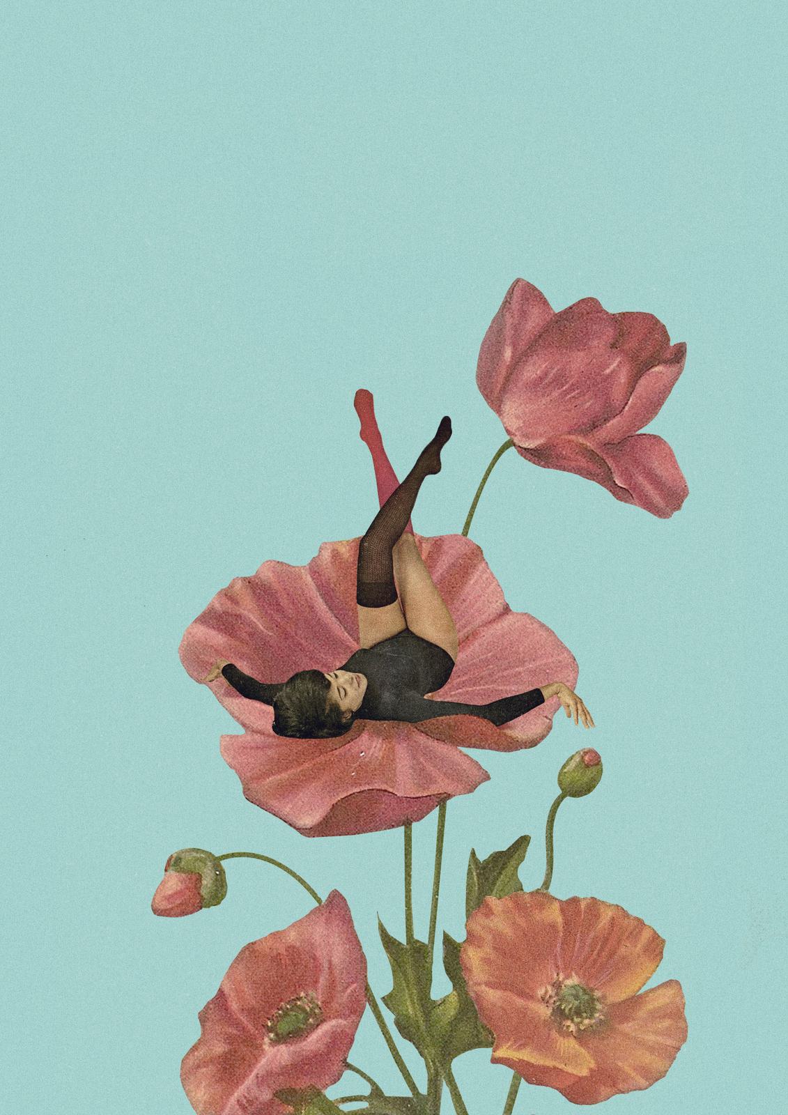 Plakat - Blomsterkunstcollage