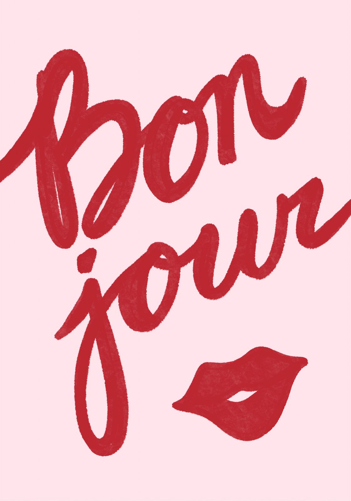 Plakat - Bonjour kunstprint