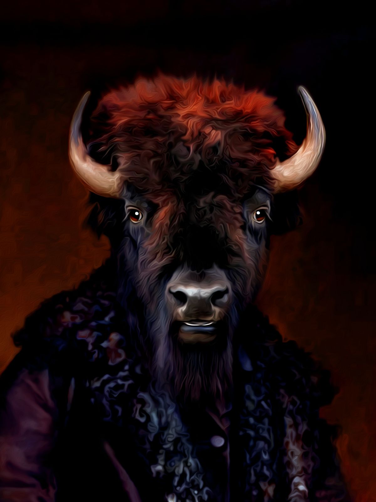Plakat - Regal Bison Portræt