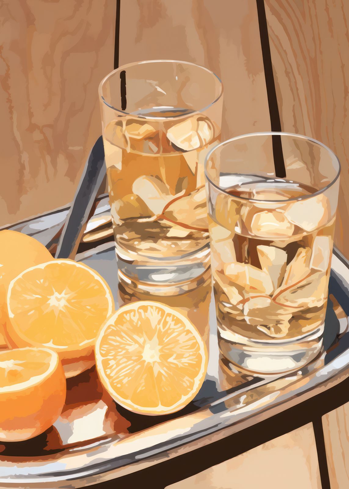 Poster - Glas med Appelsiner